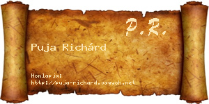 Puja Richárd névjegykártya
